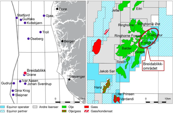 Breidablikk-feltet ligger i den midtre delen av Nordsjøen.