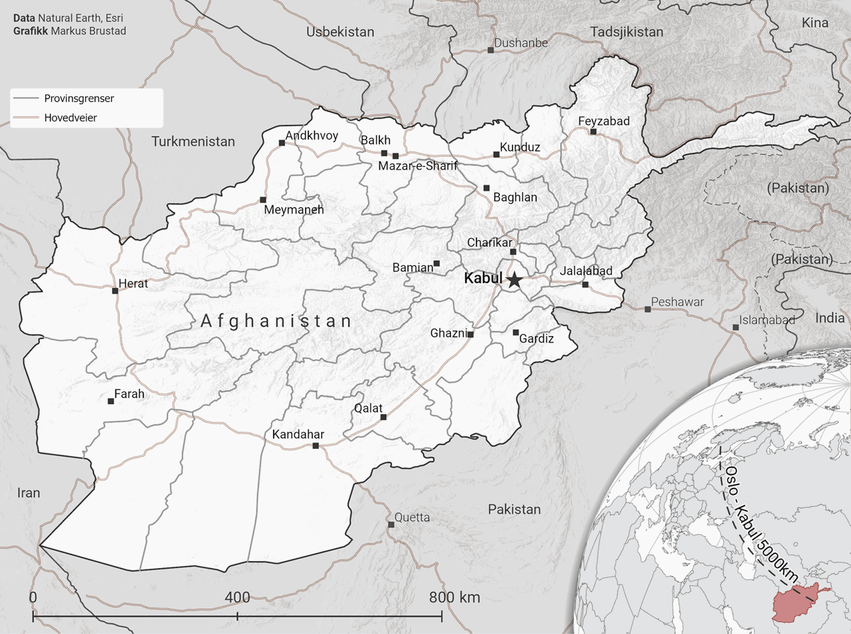 Figur 3.1 Oversiktskart Afghanistan