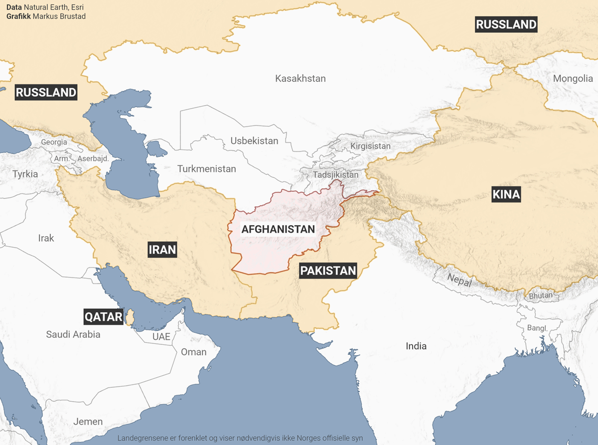 Figur 3.2 Afghanistan og regionen
