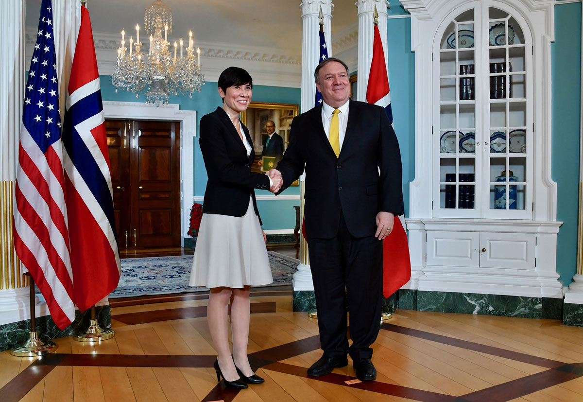 Figur 5.5 Utenriksminister Søreide møter USAs utenriksminister Mike Pompeo i Washington DC, 19. desember 2018.
