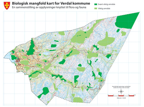 Figur 5.2 Kartlegging av biologisk mangfold i landets kommuner er viktig
 for å bidra til en mer presis og forutsigbar arealplanlegging
 og sikre at kunnskap om biologisk mangfold blir en del av beslutningsgrunnlaget
 for slik planlegging. Her er et eksempe...