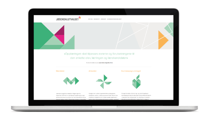 Figur 2.2 Nettsiden til Jøsendalutvalget 
