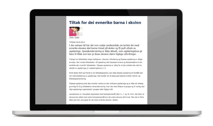 Figur 6.3 Eksempel fra Rogaland. Rogaland fylkeskommune viser på sine nettsider hvordan skolene kan bruke handlingsrommet for elever med stort læringspotensial gjennom for eksempel omdisponering av timer (Her brukes begrepet evnerike).