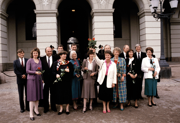 Figur 3.3 Statsminister Gro Harlem Brundtland dannet kvinneregjeringen 9. mai 1986