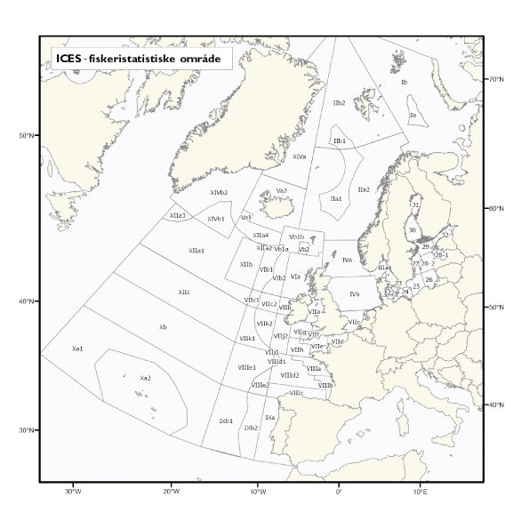Figur 3.1 Dei ulike statistikkområda som ICES nyttar i si rådgjeving