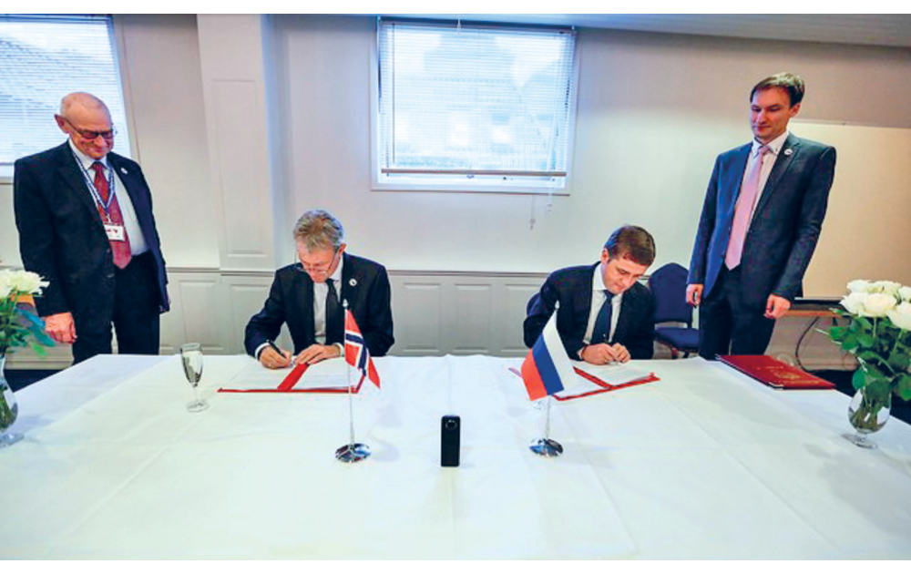 Figure 5.4 The Norwegian-Russian agreement on 2017 quotas for cod and other important stocks in the Barents Sea was signed on 20 October 2016. The agreement marked 40 years of good fisheries cooperation with Russia.