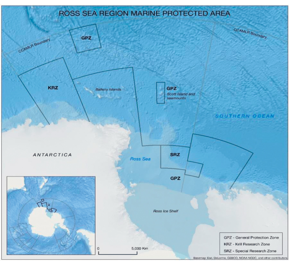 Figure 6.6 In autumn 2016, CCAMLR members agreed to establish a protected area in the Ross Sea. This area is equivalent in size to the Nordic region, and is the world’s largest marine protected area.