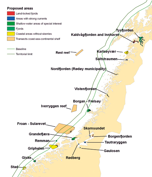Figure 7-1.EPS Areas of the Norwegian Sea management plan area proposed by
 its advisory committee for inclusion in the national marine protection
 plan