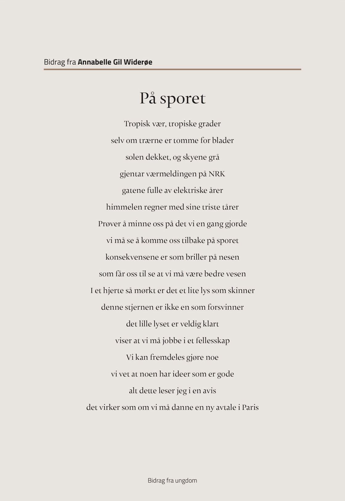 Figur 3.17 Bidrag fra Annabelle Gil Widerøe