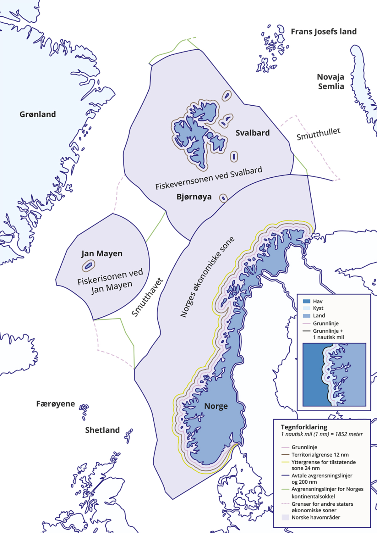 Figur 6.6 Norges havområder.