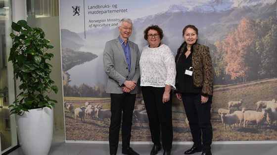 Landbruks- og matminister Olaug Bollestad hadde i dag konsultasjonsmøte med styreleder i KS, Gunn Marit Helgesen og Jon Askeland, fylkesordfører Vestland fylkeskommune.