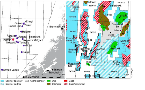 Kristin-feltet ligger i Norskehavet.