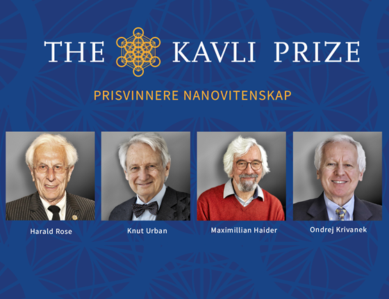 Prisvinnere i Nanovitenskap Harald Rose, Maxmilian Haider, Knut Urban og Ondrej L. Krivanek.