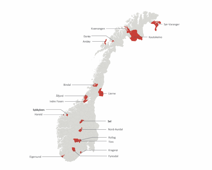 Figur 6.6 Kart over omstillingsområder 2020
