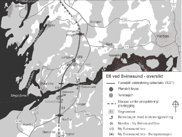 Figur 2.1 Kartskisse over Ny Svinesundsforbindelse