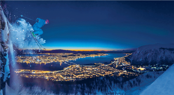 Figur 4.10 Tromsø er et viktig vekstsenter i nord. Som vertsby for Framsenteret, UiT Norges arktiske universitet, sekretariatene for Arktisk råd og Arktisk økonomisk råd samt Arctic Frontiers og Arctic Mayors’ Forum er Tromsø Norges arktiske hovedstad. 
