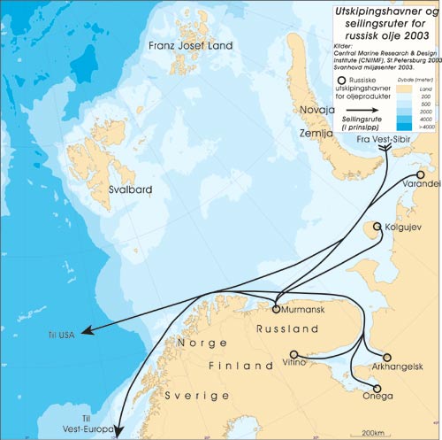 Figur 3.23 Utskipningsterminaler i Nordvest-Russland