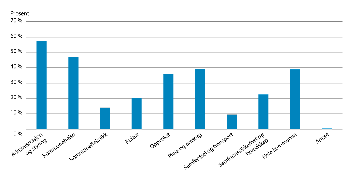 Figur 4.2 Statsforvalternes prosjektskjønnsmidler. Prosjekter fordelt på sektorer.1