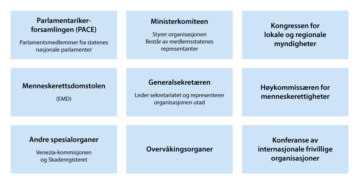Figur 3.2 Europarådets organisasjon
