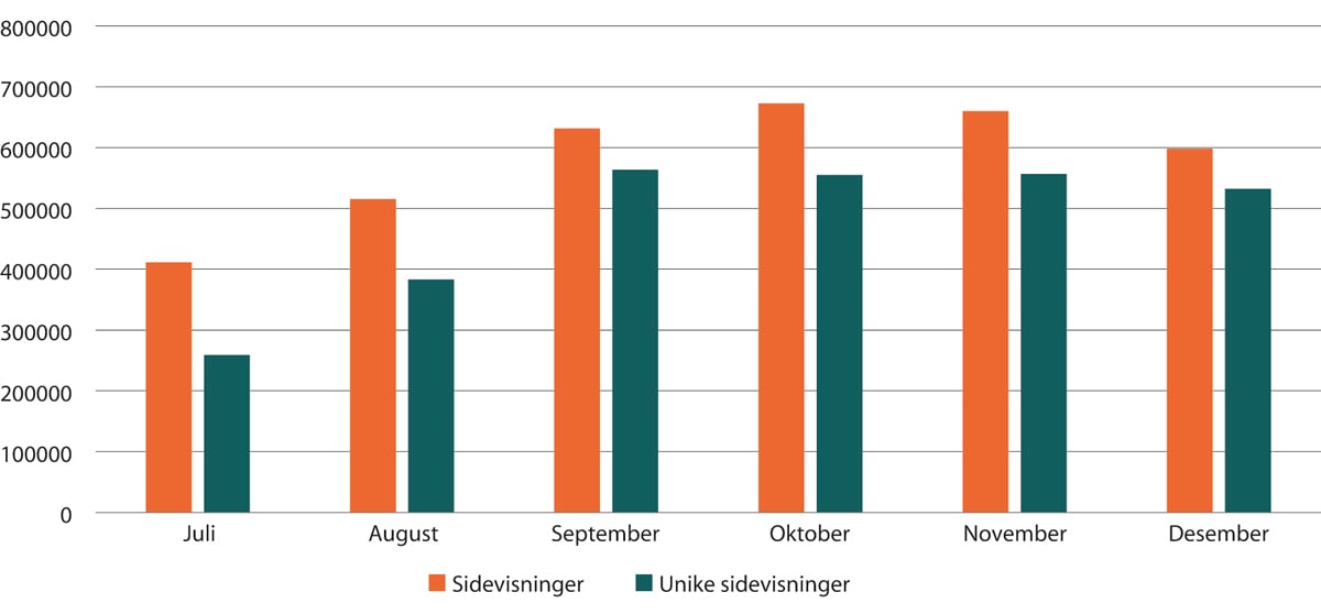 Figur 1.20 Besøk på datatilsynet.no
