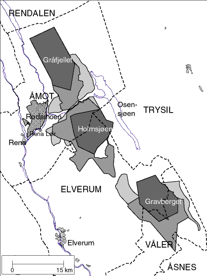 Figur 6.1 Regionfelt Østlandet, alternativene.