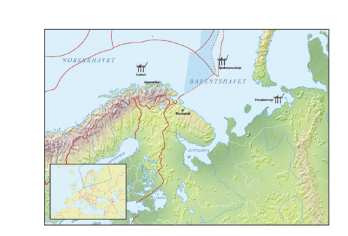 Figur 2.2 Viktige olje- og gassfunn i Barentshavet