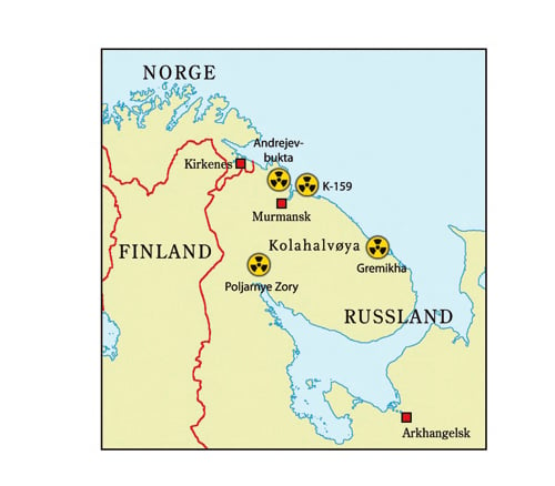 Figur 4.1 Atominstallasjoner på Kolahalvøya