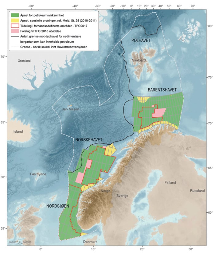 Figur 2.31 Arealstatus norsk sokkel
