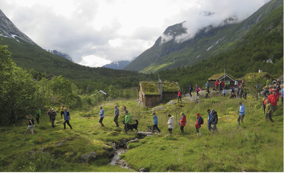 Figur 9.7 Ferdselsvegen over Kamperhamrane. 
