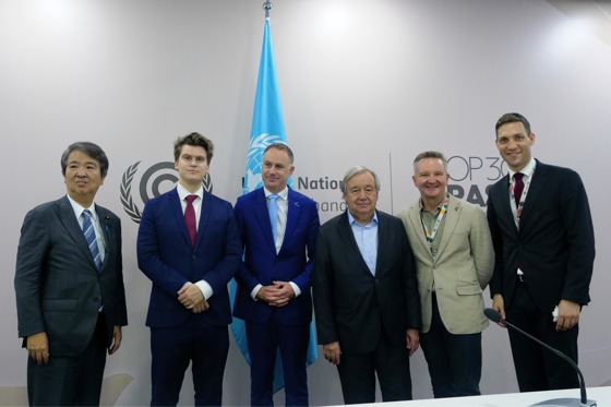 Klima- og miljøminister Andreas Bjelland Eriksen møtte generalsekretær i FN Antonio Guterres under klimaforhandlingene i Brasil 18. november 2025