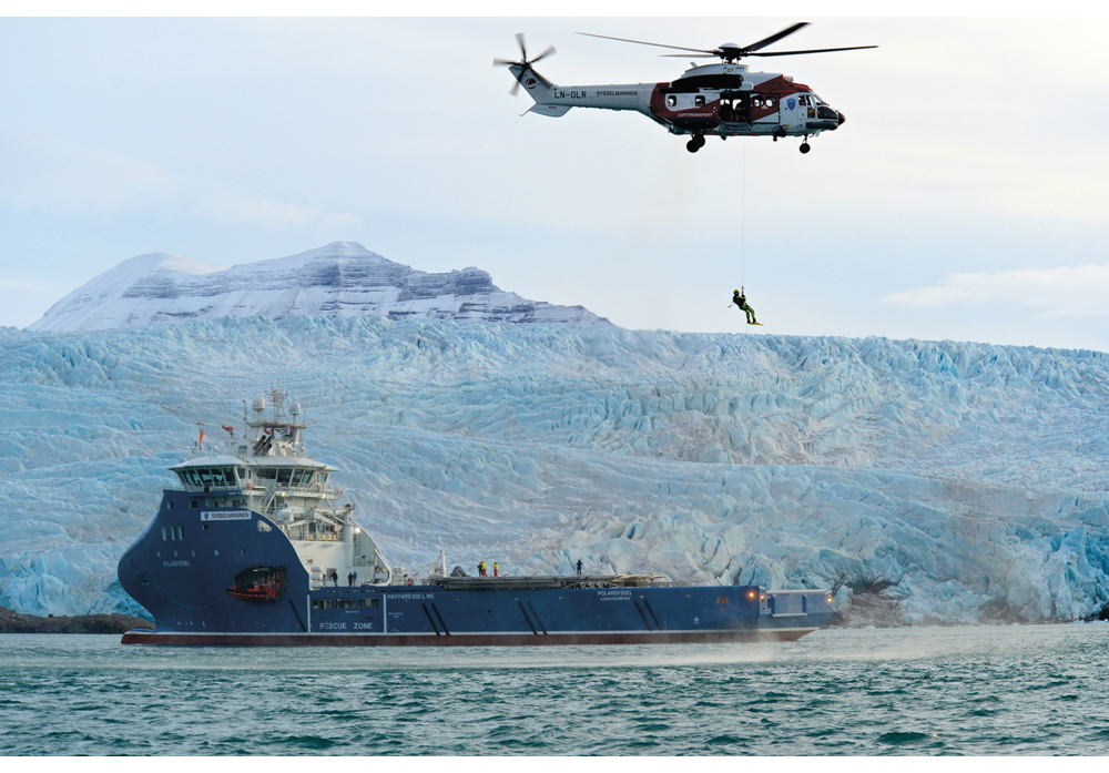 Figure 10.2 The Governor of Svalbard’s service vessel and helicopter.
