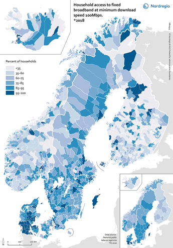 Figur 2.37 Framskrevne forsørgerbyrder for eldre i nordiske kommuner i 20301
