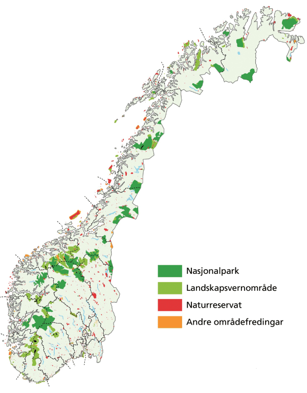 Figur 8.2 Verna område i Noreg, per 1.1.2012