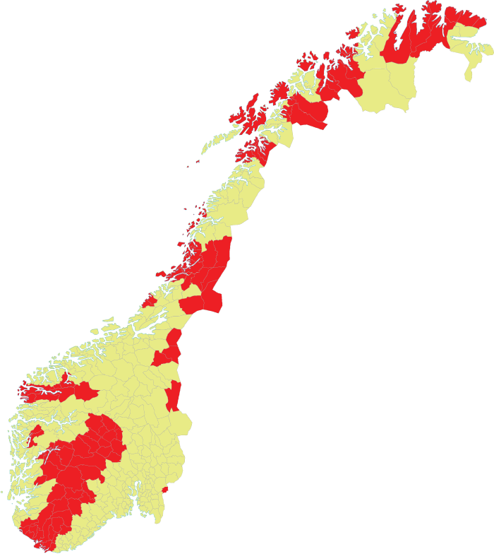 Figur 5.1 119 kommunar med maksimalt 3–5 rikskanalar på FM
