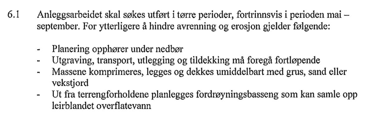 Utsnitt fra reguleringsbestemmelsene om golfbanen (Gjerdrum kommune, 2003)