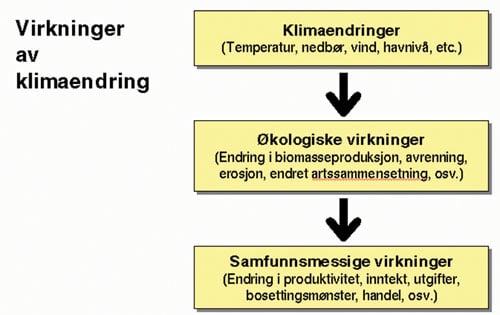 Figur 1.9 Virkninger av klimaendringer