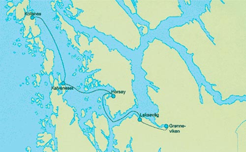 Figur 2.11 Gassrør fra Kollsnes til Bergen