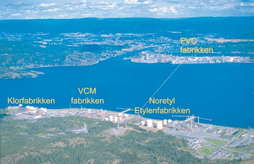 Figur 2.7 Industrien på Rafnes og Herøya