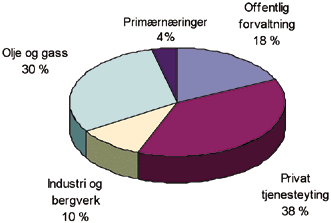 Figur 6.8 Bruttorealinvesteringer fordelt på næring 1995