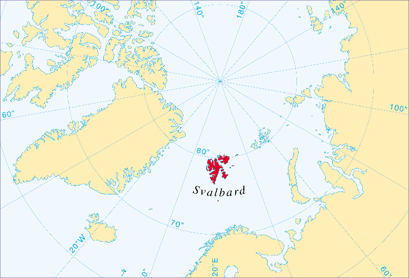Figur 2.1 Svalbards beliggenhet