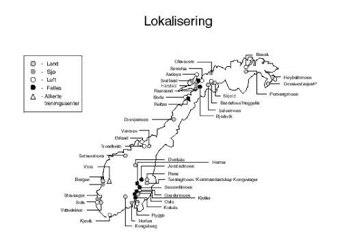 Figur 7.1 Forsvarets lokalisering