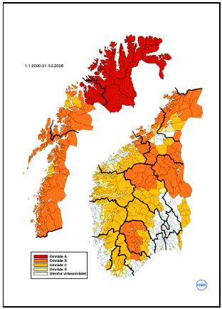 Figur 4.3 Befolkningsutviklingen i Norge etter regiontype. 1970-2002.
 1970=100.