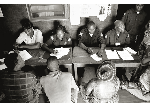 Figure 2.6 Police in Liberia undergoing training provided by the UN.