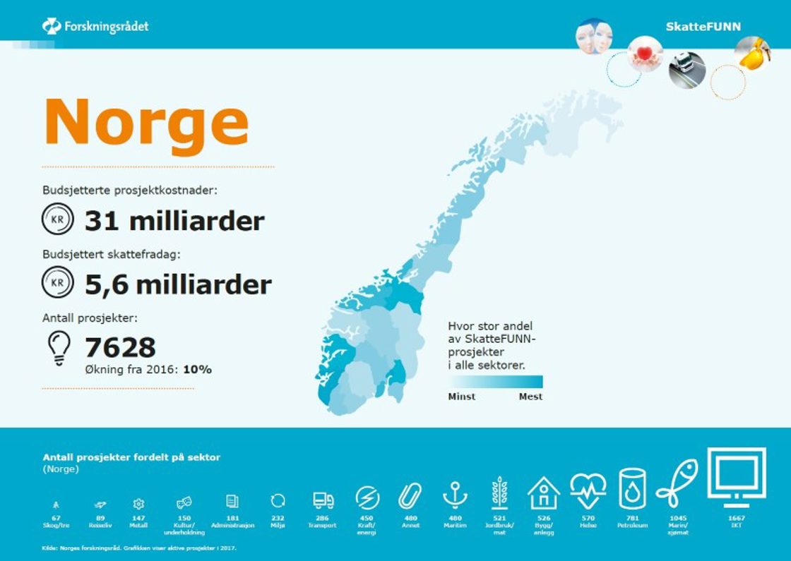Grafikk over Skattefunn