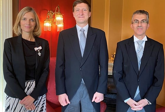 Ambassador of Denmark, H.E. Ms Louise Bang Jespersen, ambassador of Latvia, H.E. Mr Mārtiņš Klīve, and ambassador of Jordan, H.E. Mr Muhib Mahmoud Nimrat.