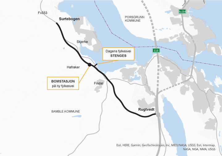Figur 6.1 Plassering av bomstasjonen