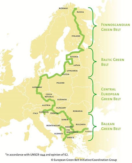 Norge, Russland og Finland samarbeider om "Green Belt of Fennoscandia" i nord. Det grønne beltet strekker seg gjennom Europa fra Barentshavet til Middelhavet.