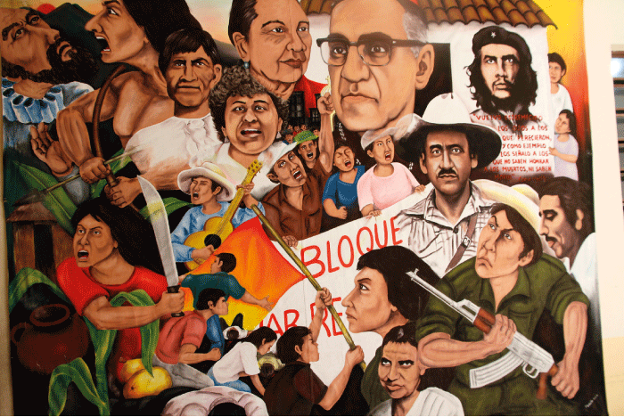 Figure 2.3 Social change does not come about without a struggle. The mural gives a glimpse of Latin America’s history.