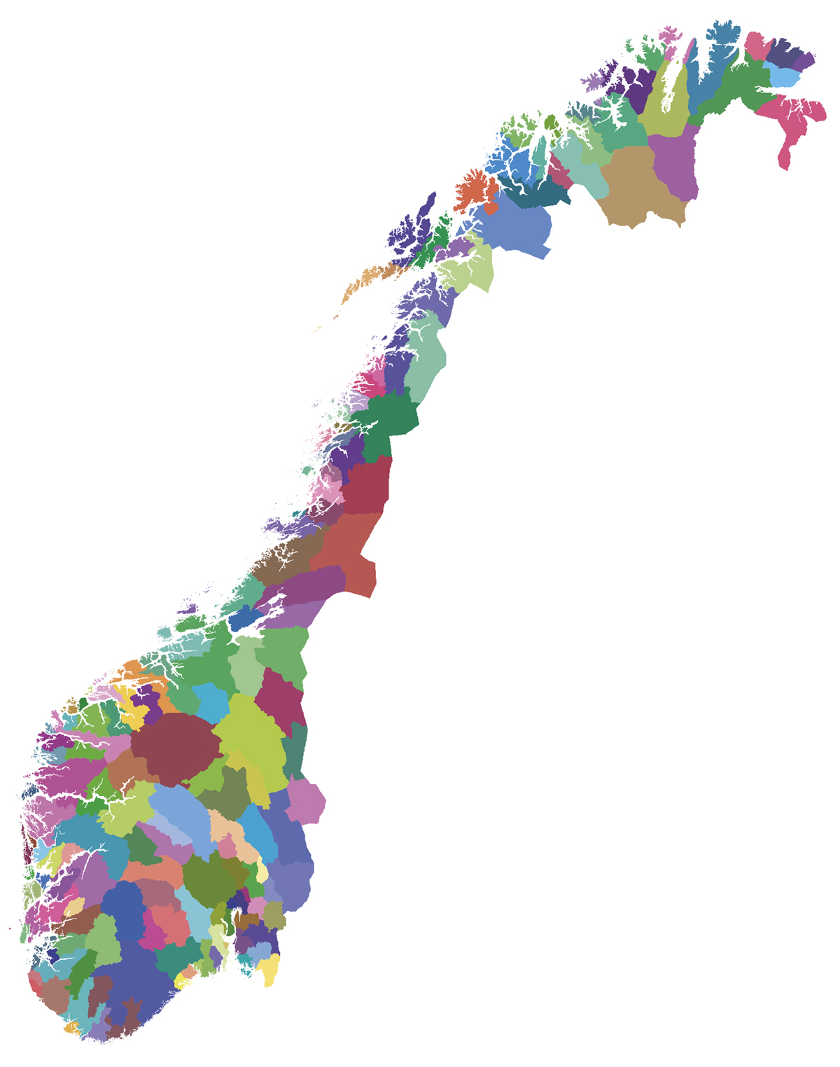 Figur 25.1 Kart over legevaktdistrikt i Norge.