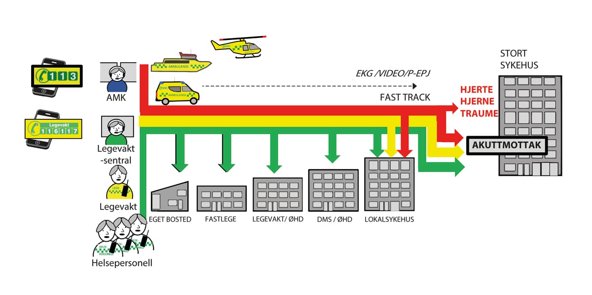 Figur 25.2 Den akuttmedisinske kjeden.